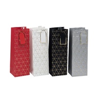 bulk 24 Foiled Triangles Bottle Gift Bag 4 Assort 12x36cm