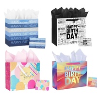 bulk 24 Medium Happy Birthday Celebration Gift Bag 4 Asst 18x23cm