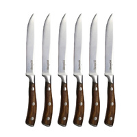 STEAK KNIFE SET OF 4, PAKKAWOOD HANDLE