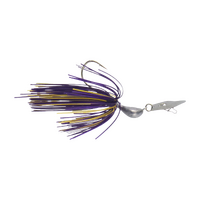 Dekoi 7gm Bladed Swim Jig, Chatterbait, Purple Gold, 2 pack