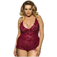 Crotchless Lace and Mesh Teddy by My Secret Drawer  - 3XL-4XL