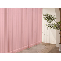 2 Long drop Sheer Voile Curtains 590cm wide 270cm Drop Pinch Pleat+30 Hook, Pink