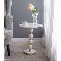 PEBBLE MARBLE AND ALUMINUIM HAND MADE SIDE TABLE