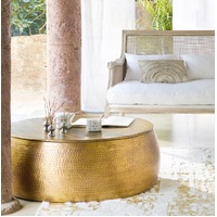 BRASS LOOK HAMMERED COFFEE TABLE