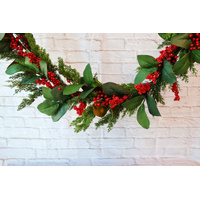 Berry Cedar Garland Red Green 180cm X3440