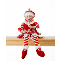 CHRISTMAS CANDY STRIPE BOY ELF RD/WH 65CM