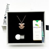 Gift Box - Angel Ball Rose Gold Aroma Necklace + Purify Oil Blend
