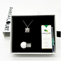 Gift Box - Chest White Gold Aroma Necklace + Purify Oil Blend