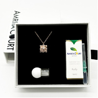 Gift Box - Chest Rose Gold Aroma Necklace + Purify Oil Blend