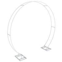 Round Arch Backdrop Stand for Wedding Party Metal Pipe Frame Archway Decoration Indoor Outdoor Double Rails 2.2m