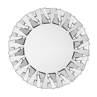 Silver Sunburst Round Wall Mirror
