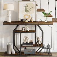 4-Tier Large Vintage Console Table Ultra Long Entryway Sofa Storage Table Hallwa
