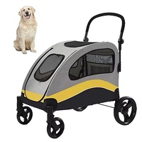 Extra Large Dog Stroller Foldable Pet Pushchair with Doors