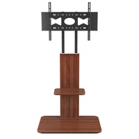32"-65" Tv Floor Stand Adjustable Corner Tv Mount Bracket With Sturdy Wood Base
