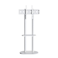 40-75" Heavy Duty Floor Tv Stand W/ Marble Shelf Adjustable Height Mount Bracket