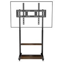 Adjustable Rolling TV Stand for 40 to 100 Inch Screens with Shelves