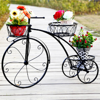 3 Tier Bicycle Style Flower Pots Indoor Outdoor Garden Shelf Rack Metal Plant Stand Au