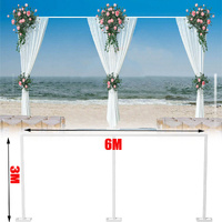 3M*6M Telescopic Wedding Backdrop Stand Balloon Curtain Hanging Pipe Background