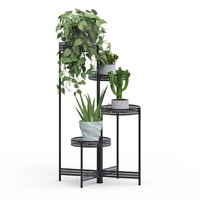 4 Tier Foldable Corner Tall Plant Stand Metal Flower Display Rack Indoor Outdoor