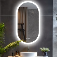 Premium Oval LED Anti-Fog Bathroom Mirror(80x50cm)