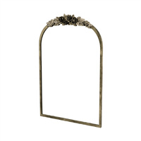Elegant Rose - Designed Baroque Brass Arched Mirror Size Large