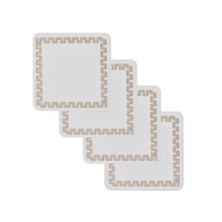 Clevinger Set of 4 MDF Coasters Gold Border