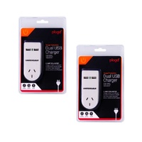 2 x 2400W High Powered Dual USB Charger Adaptor With Surge Protection