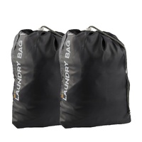 2Pcs Travel Laundry Bag Drawstring Water Resistant Sports Gym Clothes Organiser