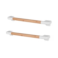 2 Pcs Bamboo Wall Mounted Bathroom Towel Rail – 60 cm Wide