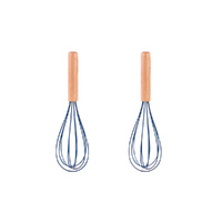 2pcs Beechwood & silicone whisk navy