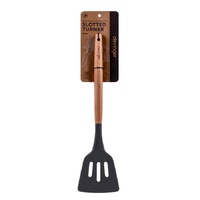 Beechwood & silicone slotted turner charcoal