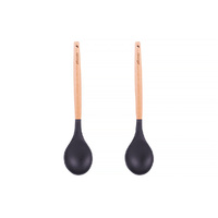 2pcs Beechwood & silicone spoon charcoal