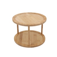 Bamboo Lazy Susan Turntable 2 Tiers