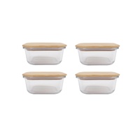 4 Pcs Bamboo Food Container - Medium
