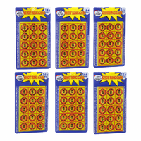 6 Cards of 8-Shot Ring Caps – 144 Shots Each, Total 684 Shots – Toy Gun Cap Refills