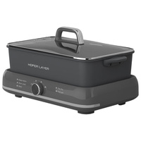 HOPER LAYER Electric Hot Pot 6L – Multifunctional Nonstick Cooker with Grill, Boil, Simmer & Fry Modes 2000W Power, Square Removable Pot