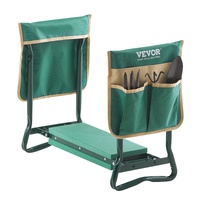 Garden Kneeler and Seat, 6 in Wide Kneeling Pad, Heavy Duty Garden Kneeling Stool, Folding Garden Seat with 2 Tool Bags, Relieve Knee & Back Pain, Por