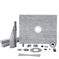 VEVOR Shower Curb Kit, 1219x1524mm, 60"x48" Shower Pan Kit with 50.8mm ABS Central Flange, Waterproof Membrane, Stainless Steel Grate and Joint Sealan