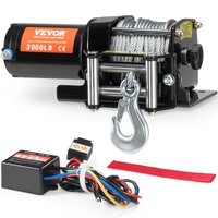 Electric Winch, 1361 kg Line Pull Capacity, 12V DC ATV/UTV Winch with Φ0.5 x 1188.7 cm 7 Strands Steel Cable Roller Fairlead Wired Remote Control, IP5