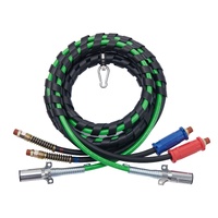 VEVOR 15FT Semi Truck Air Lines Kit, 3-in-1 Air Hoses & ABS Power Line for Semi Truck Trailer Tractor, 7-Way Plug Electrical Cord Cable and Rubber Air