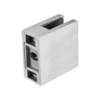 Glass Clamp, 4 PCS Square Glass Railing Bracket for 0.31 "-0.47 " Tempered Glass, 304 Stainless Steel Glass Mounting Clamp, Glass Shelf Bracket for Ba