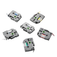 Label Maker Tape, 6 Pack, 0.47 in / 12 mm Colored Label Maker Refills Compatible for Various Types of Brother P-Touch, Replacement for Letra Tag TZe-1