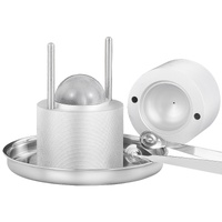 VEVOR Ice Ball Press Kit, Aircraft Al Alloy Ice Press with Ice Block Mold, Large Mat, Tong, Drip Tray, One Glass, Round Ice Ball Maker 2.4"/60 mm Ice 