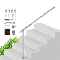 Handrails for Outdoor Steps, 47.3in / 120cm Deck Railing Kit Wall Floor Mounted, Railings for Outside Steps with Installation Kit, Hand Rails for Seni