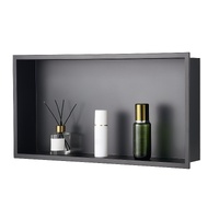 Shower Niche, 33.0 x 63.5 x 10.2 cm Recessed Wall Niche, Heavy-duty Stainless Steel Modern Soap & Shampoo Storage Organizer, Sealed Waterproof, Durabl