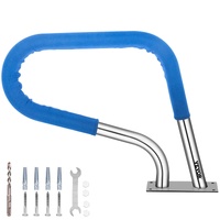 VEVOR Pool Rail 30x22 Pool Railing 304 Stainless Steel 250LBS Load Capacity Silver Rustproof Pool Handrail Humanized Swimming Pool Handrail with Blue 