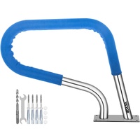 VEVOR Pool Rail 32x23 Pool Railing 304 Stainless Steel 250LBS Load Capacity Silver Rustproof Pool Handrail Humanized Swimming Pool Handrail with Blue 