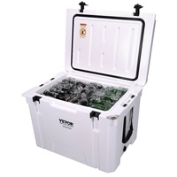 VEVOR Insulated Portable Cooler, 65 qt, Holds 65 Cans, Ice Retention Hard Cooler with Heavy Duty Handle, Ice Chest Lunch Box for Camping, Beach, Picni