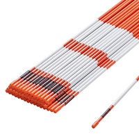 VEVOR Driveway Markers, 50 PCS 121.5 cm, 0.78 cm Diameter Orange Fiberglass Poles Snow Stakes with Reflective Tape, 30 cm Steel Drill Bit & Protection