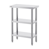 VEVOR Stainless Steel Food Prep Table, 14 x 24 x 34 Inch Commercial Kitchen Worktable, with 2 Adjustable Undershelf, Heavy Duty Prep Table Metal Work 